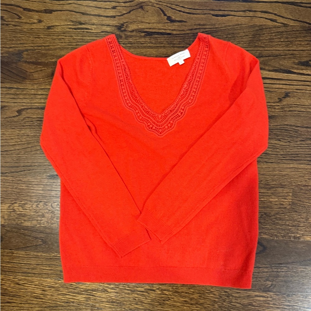 Like New Sézane Women's V-Neck Sweater in Red
